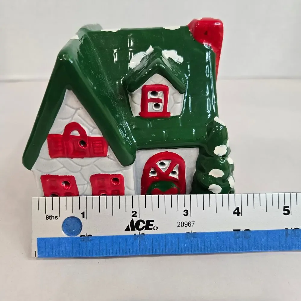 VTG 90s Pacific Rim Electrified Grey Stone House 6657 Christmas Village Ceramic